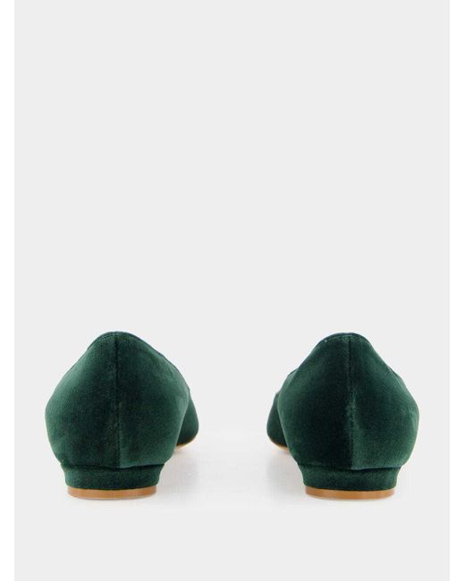 Manolo Blahnik Green Round Toe Flat Shoes