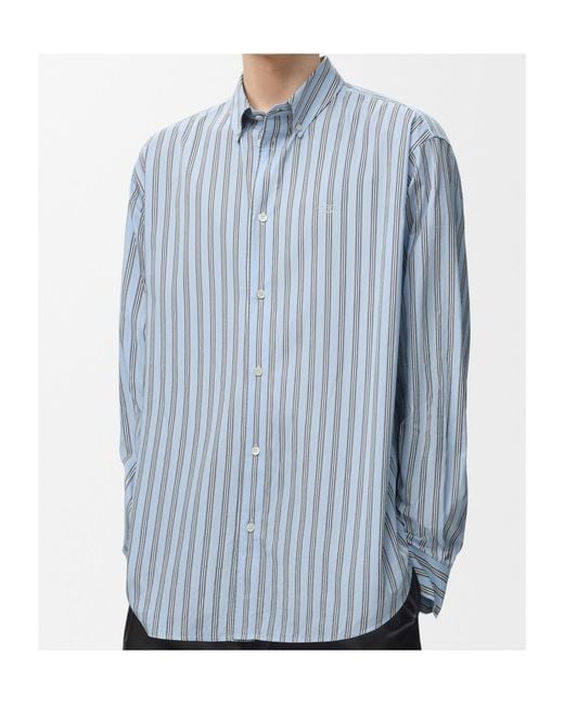 Loewe Blue Oversized Striped Shirt for men
