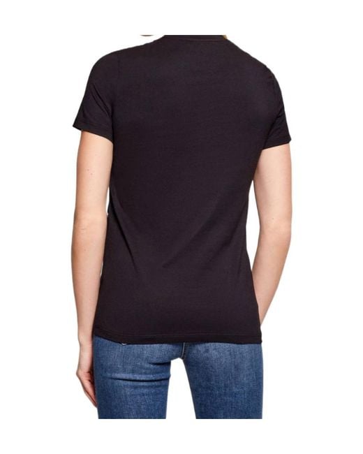 Elisabetta Franchi Blue Logo Embroidered Crewneck T-Shirt