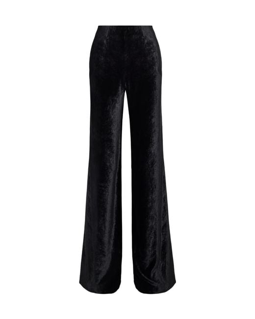 Galvan Black Winter Sun Velvet Wide-Leg Pants