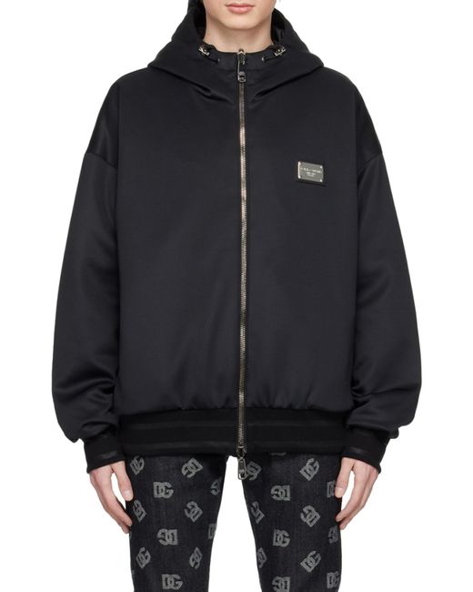 Dolce & Gabbana Black Branded Tag Reversible Jacket for men