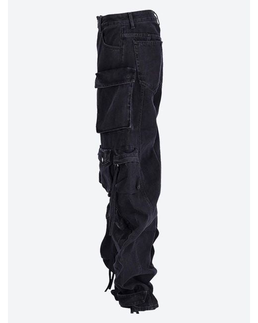 The Attico Blue The Fern Wide-Leg Cargo Jeans