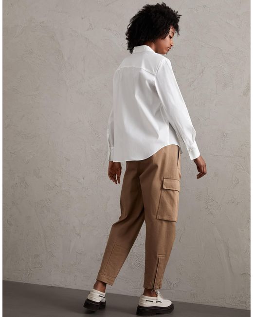 Brunello Cucinelli White Beaded Tab Detail Shirt