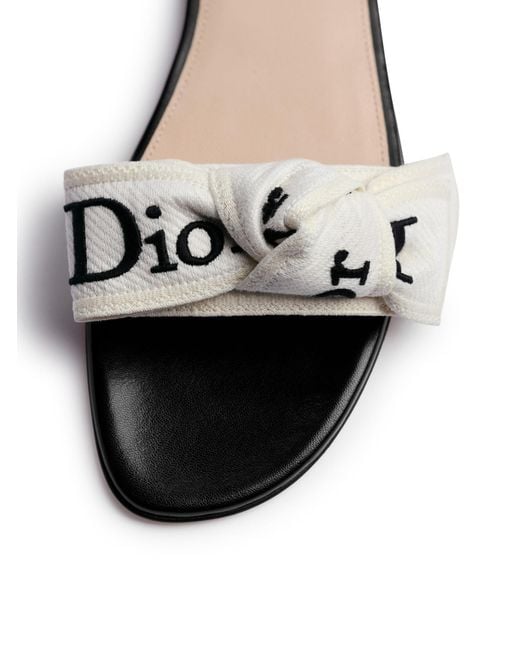 Dior White Round-Toe Flat Sandals