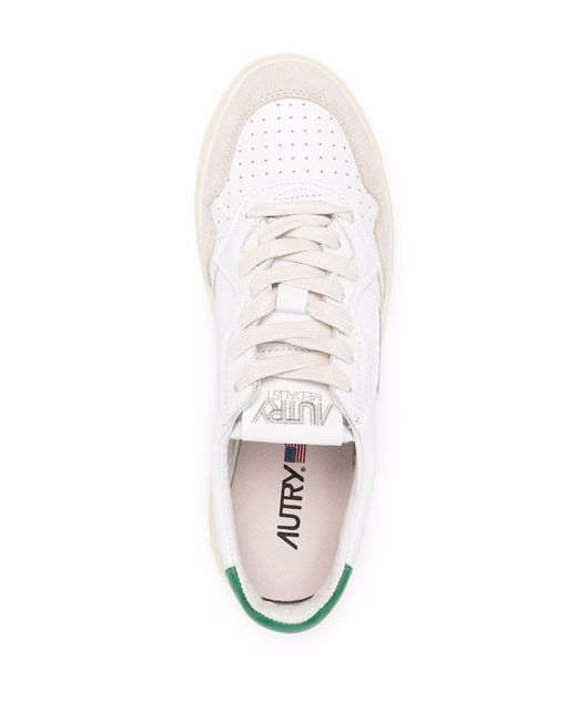 Autry White Medalist Perforated Low-Top Sneakers