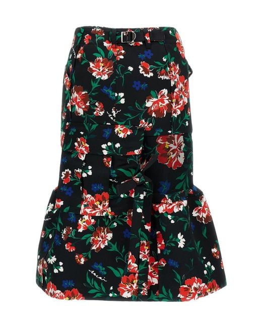 Sacai Multicolor Printed Skirt