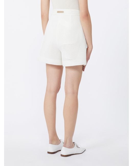 Max Mara White Technical Mesh Shorts
