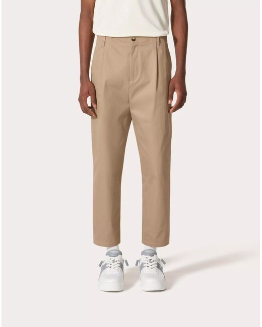 Valentino Natural Mid-Rise Straight Leg Trousers for men