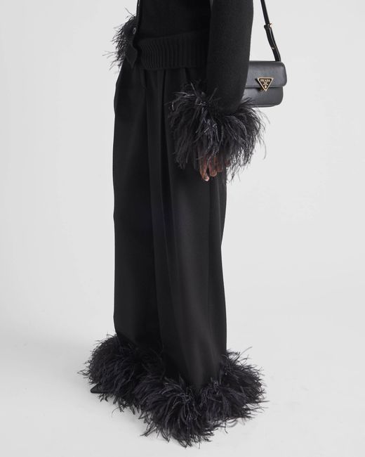 Prada Black Pleated Tailored Trousers