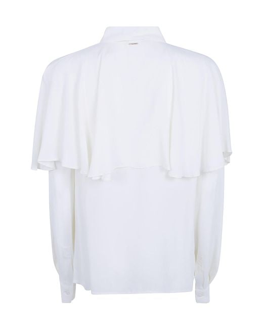 Twinset White Ruffle-Detail Shirt
