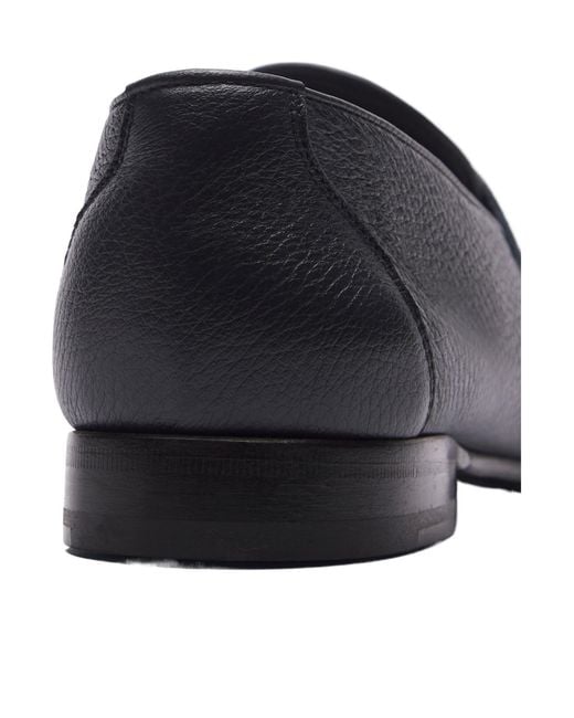 Brioni Black Midnight Deerskin Leather Appia Penny Loafers for men