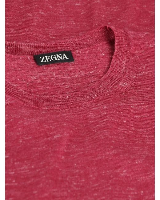 Zegna Red Crew-Neck Sweater for men