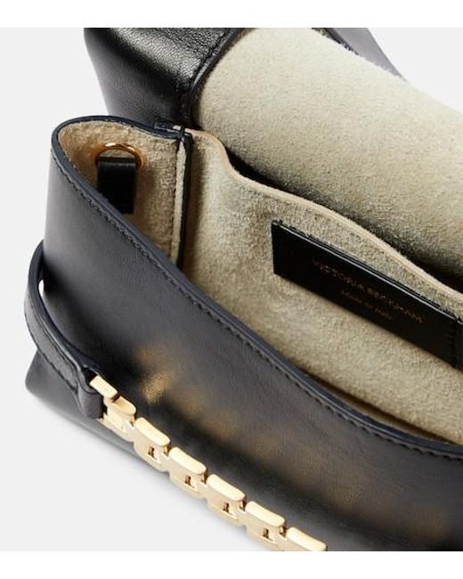 Victoria Beckham Black Mini Leather Clutch With Chain