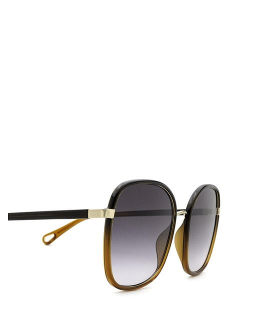 Chloé White Tinted Oversize-Frame Sunglasses
