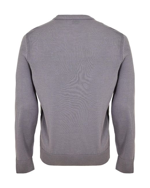 Boss Gray Light Crew Neck Knit Sweater for men