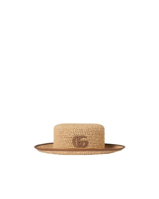 Gucci White Boater Hat