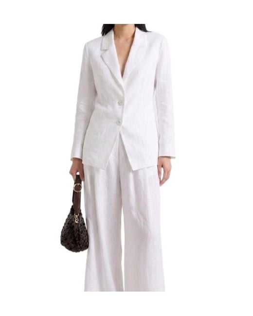 Marella White Lapel Suit Jacket