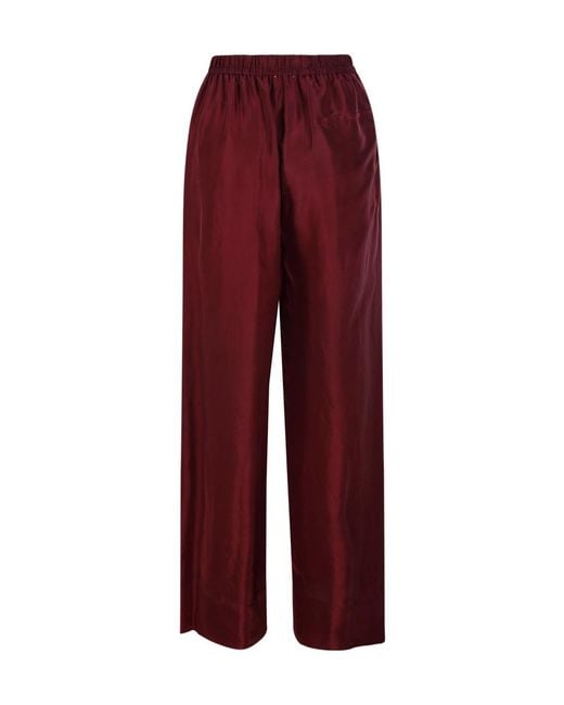 Forte_forte Red Elastic Waist Casual Pants
