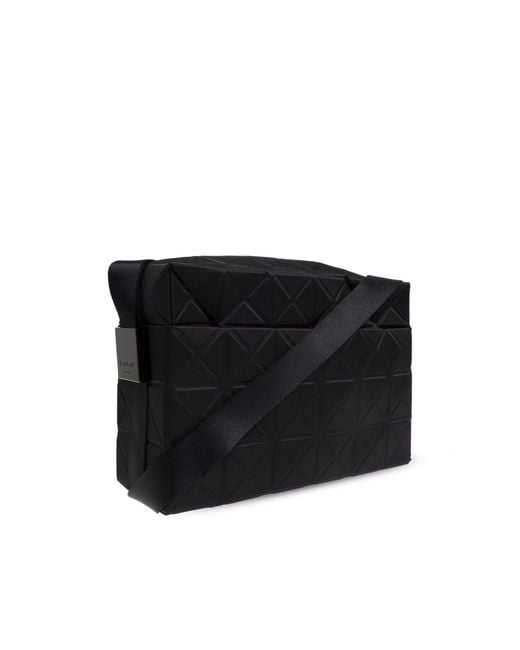 Issey Miyake Black Geometric-Pattern Shoulder Bag