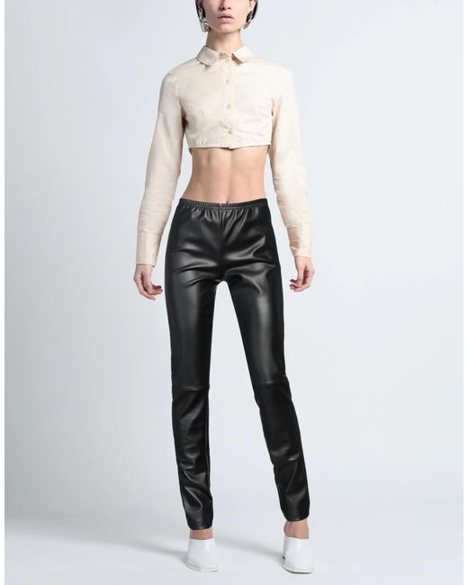 Maison Margiela Black Plain Pu Leather Pants