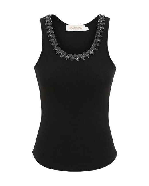 Zimmermann Black Embellished Tank