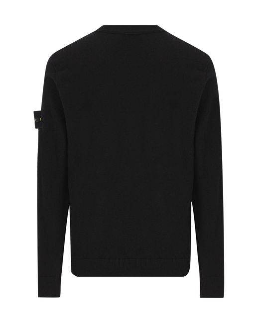 Stone Island Black Crew-Neck Sweater for men