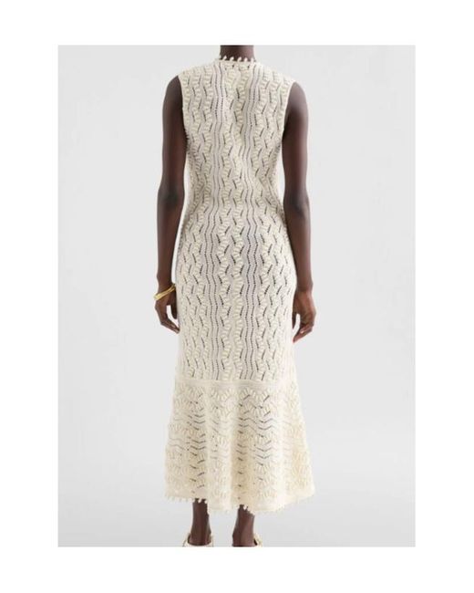 Jil Sander White V-Neck Sleeveless Knitted Dress