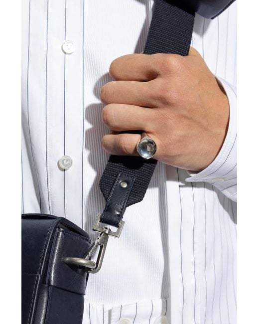 Bottega Veneta White Signet Ring
