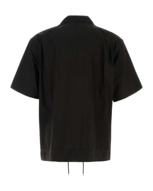Sacai Black Short Sleeved Drawstring Shirt for men