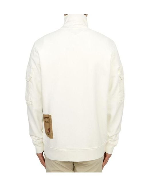 C P Company White Long Sleeve Casual Jacket for men