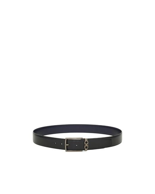 Ferragamo White Logo Belt for men