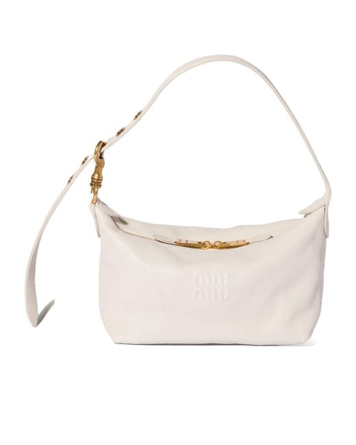 Miu Miu White Spirit Nappa Leather Bag