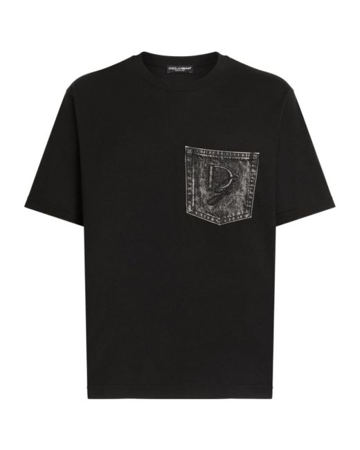 Dolce & Gabbana T-SHIRT WITH POCKET ポケット Tシャツ ロゴ Dolce & Gabbana Logo Pocket T-Shirt in Black for Men | Lyst