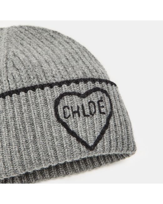 Chloé Gray Printed Beanie