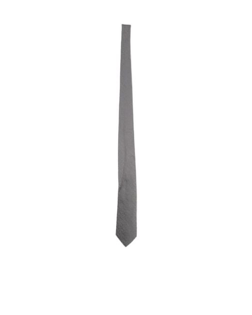 Giorgio Armani White Monogram Silk Tie for men