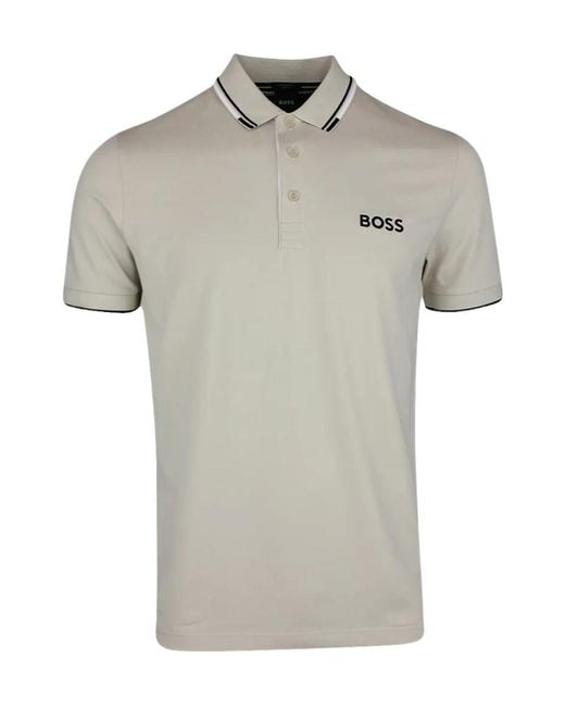 Boss Gray Short-Sleeve Polo Shirt for men