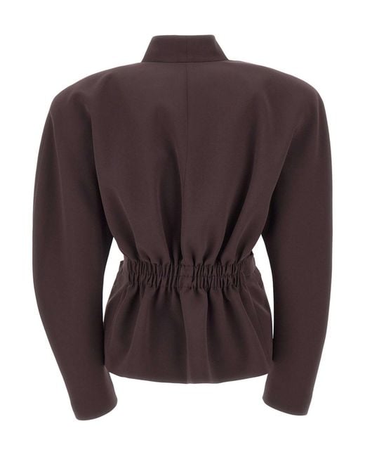 ANDAMANE Brown Long-Sleeve Stand-Collar Jacket