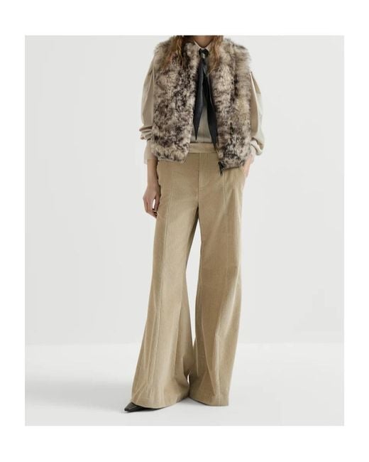 Brunello Cucinelli Natural Lynx-Effect Shearling Reversible Vest