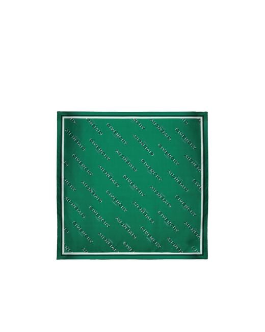 Givenchy Green Shadow Logo Square Scarf