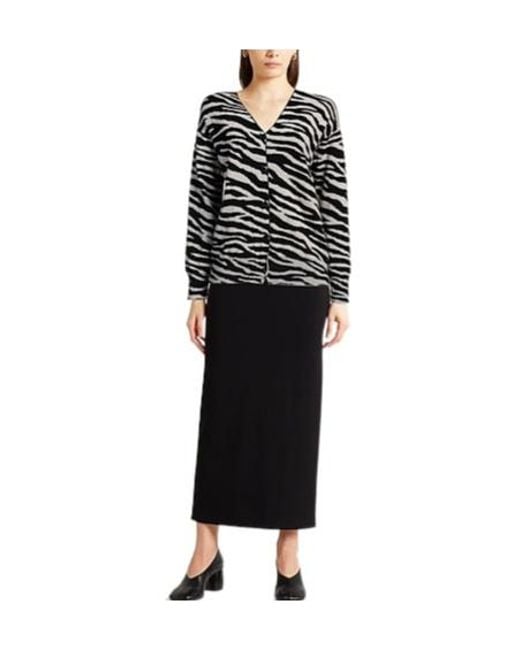 Max Mara Black Zebra-Print Lightweight Knit Sweater