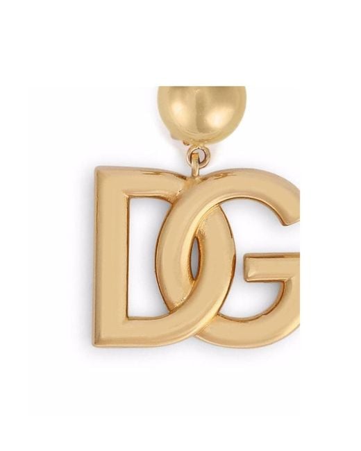 Dolce & Gabbana Metallic Dg Logo Clip-On Earrings