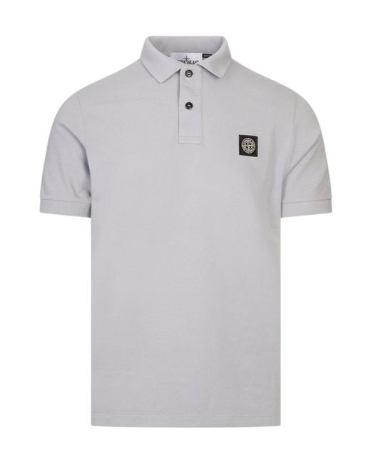 Stone Island Gray Short-Sleeved Polo Shirt for men