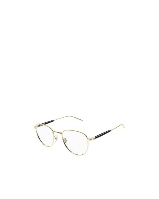 Montblanc White Eyewear Round Frame Glasses for men