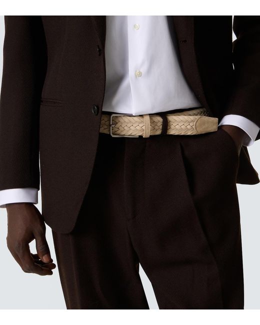 Canali White Buckle Belt for men
