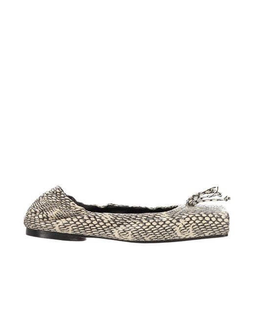 Jacquemus White Printed Square Toe Flats
