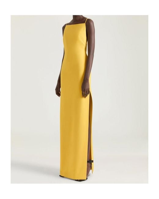 Givenchy Yellow Sliced Long Dress