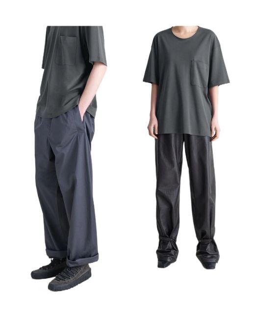 Lemaire Gray Chest Pocket Short-Sleeved T-Shirt for men