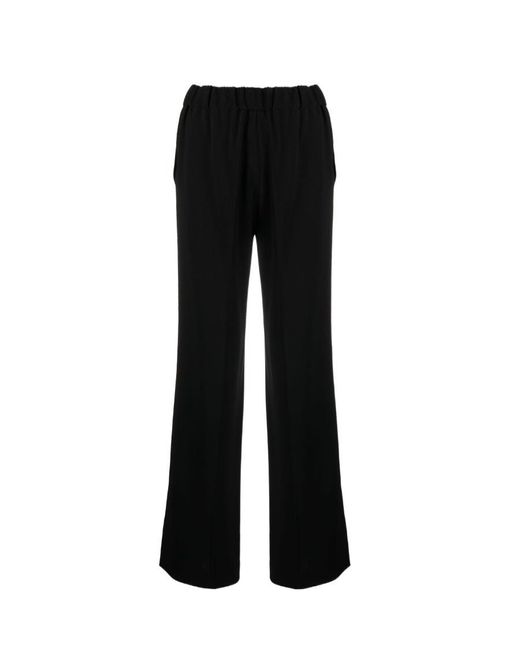 Alberto Biani Women's Black Flared Crepe Pants