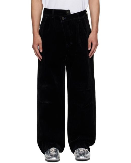 ANDERSSON BELL Black Crossover Carpenter Wide-Leg Track Pants for men