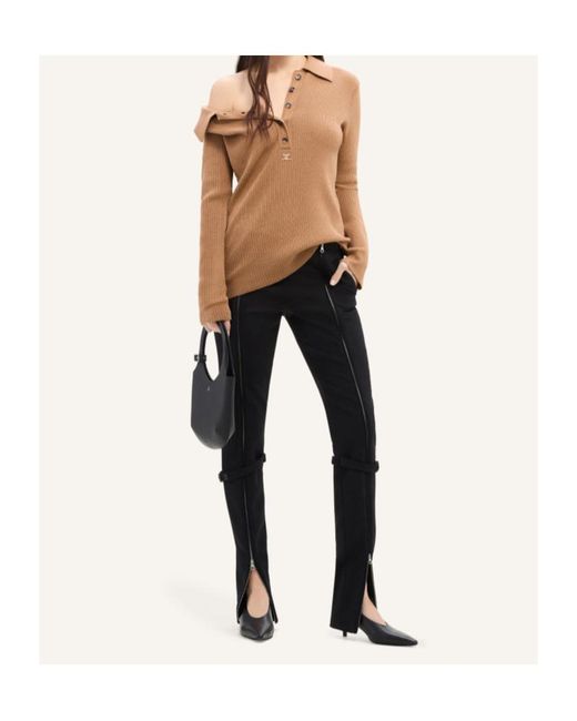 Courreges Natural Button-Fastening Cotton-Blend Jumper